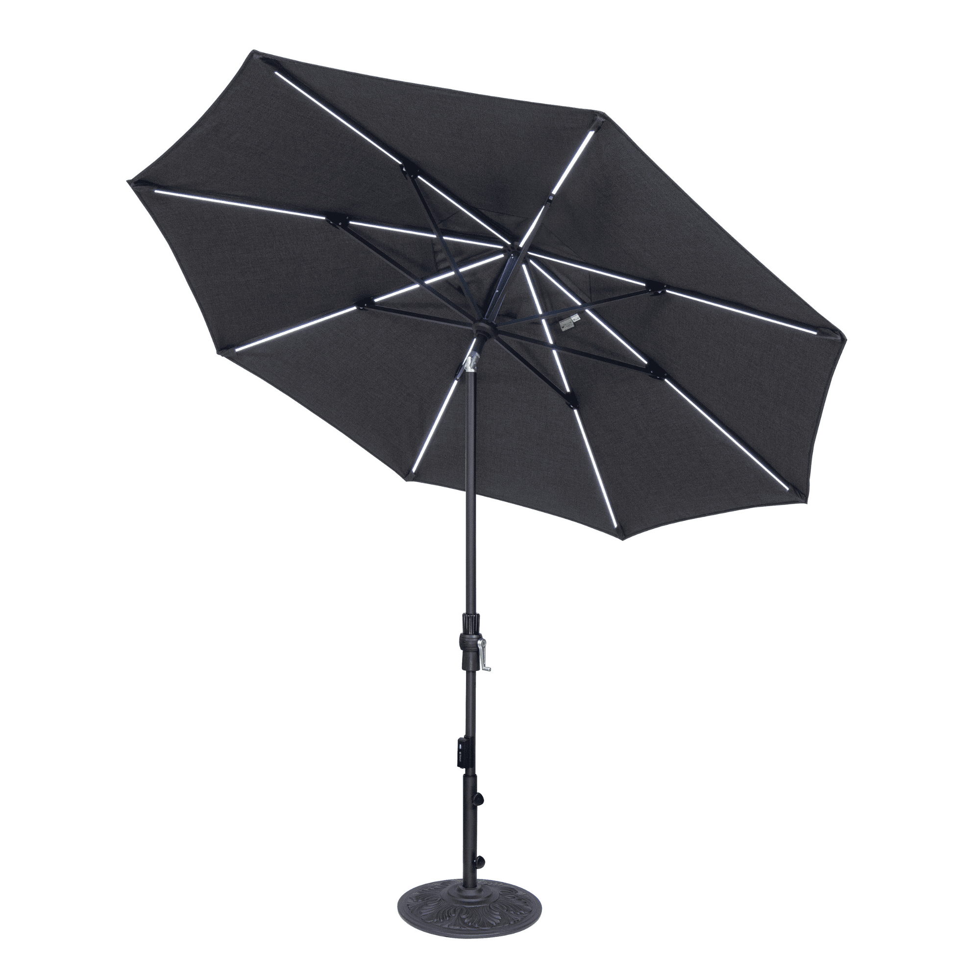 9' Collar Tilt LED Starlux Umbrella | Sonoma Backyard, Somona County CA